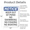 Signmission Keep Out Of Pond No Swimming No OSHA Notice Sign, Aluminum, 10in W x 14in L, 2PK OS-2PACK-NS-A-1014-V-13851 - alternate 3